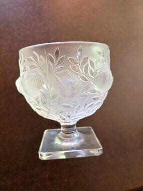 Lalique France Crystal "Elisabeth" Sparrow Vase
